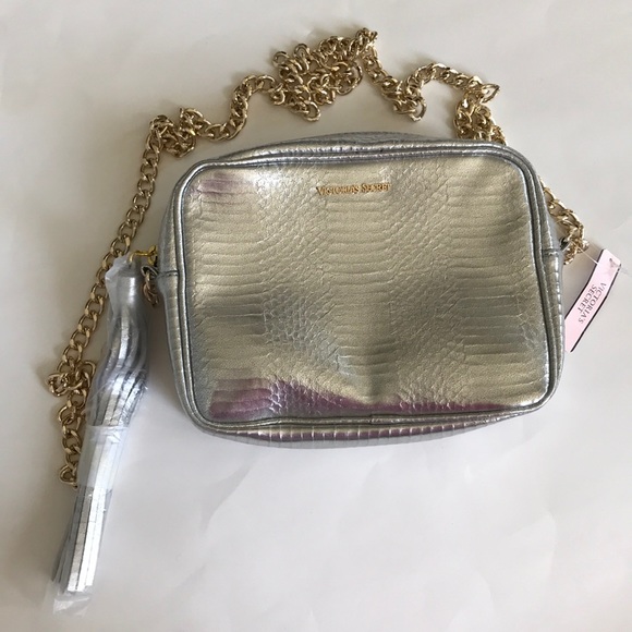 Victoria's Secret Handbags - Victoria’s Secret Silver Crossbody Bag